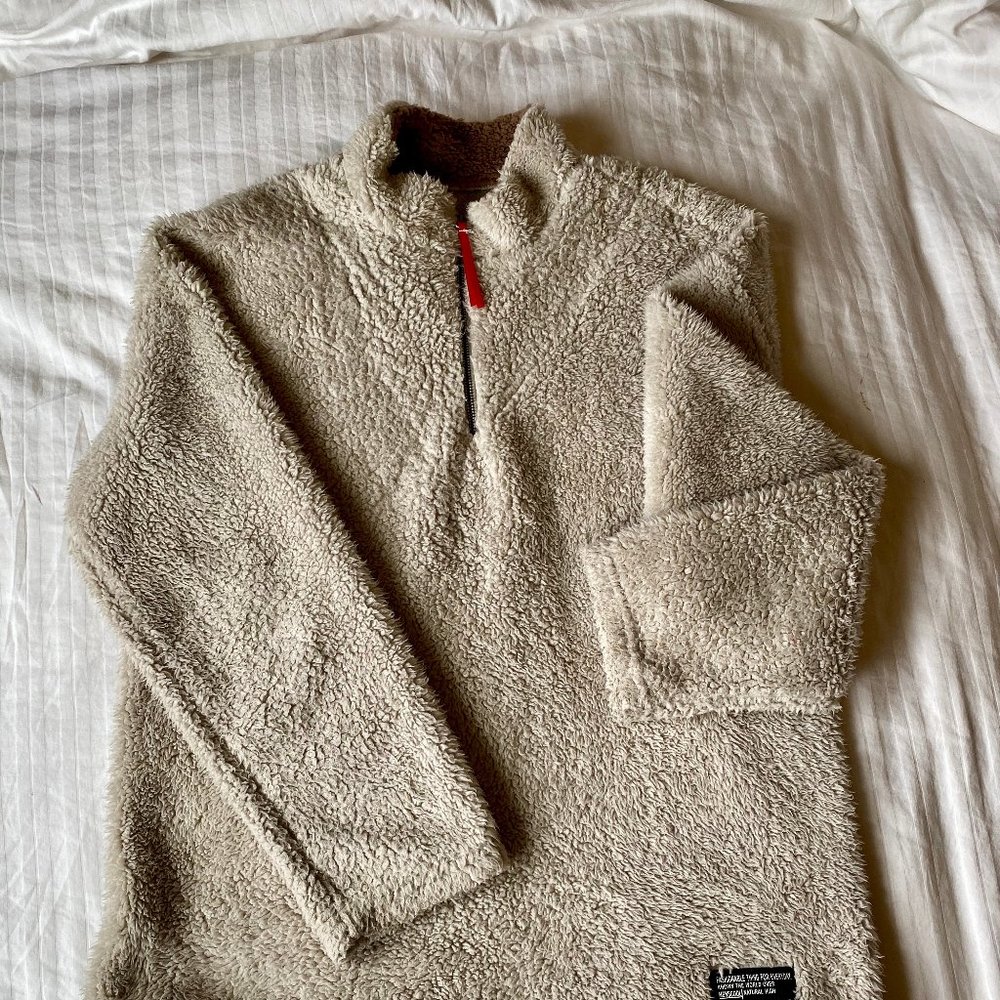Fuzzy Half Zip Sherpa Jacket